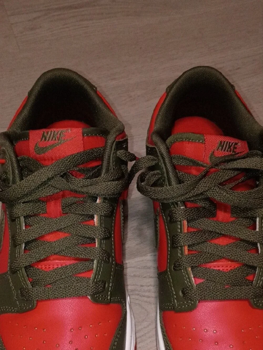 Nike Dunk Low Retro Sneakers - Mystic Red & Cargo Khaki